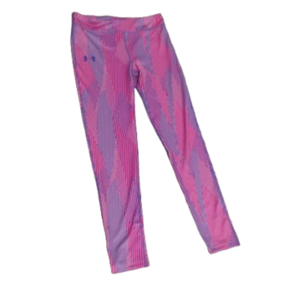 NWT Under Armour Girls Youth Heatgear Print Leggings Tights Sz L